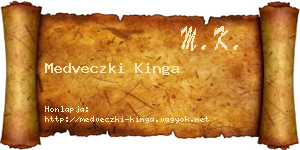 Medveczki Kinga névjegykártya